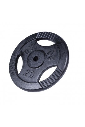 Gorilla Sports Litinový činkový kotouč, černý, 20 kg