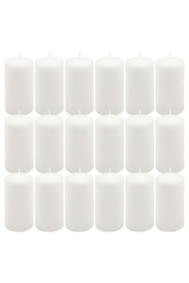 Sada sloupových svíček, 11,5 cm, Ø 6 cm, bílá, 18 ks