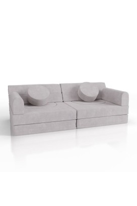 Modulární dětská pohovka s manšestrovým potahem, béžová