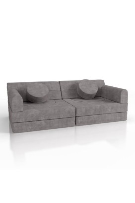 Modulární dětská pohovka s manšestrovým potahem, šedá