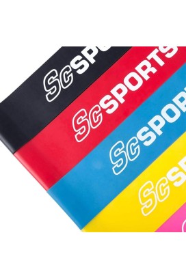 Sada fitmess odporových gum ScSPORTS®, 5 ks