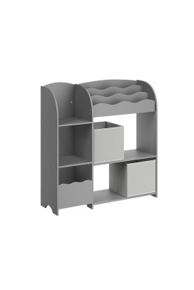 Dětský regál na knihy a hračky, šedý, 93 × 100 cm