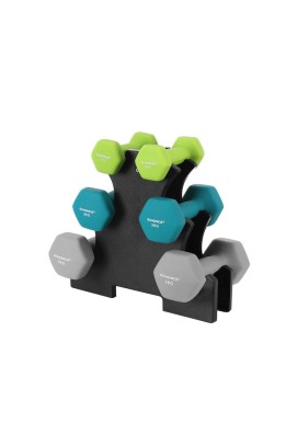 Sada neoprenových činek 1–3 kg se stojanem