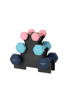 Neoprenové jednoruční činky 1–3 kg sada se stojanem